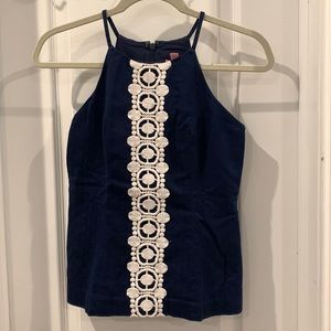 Lilly Pulitzer Navy Annabelle Halter Top